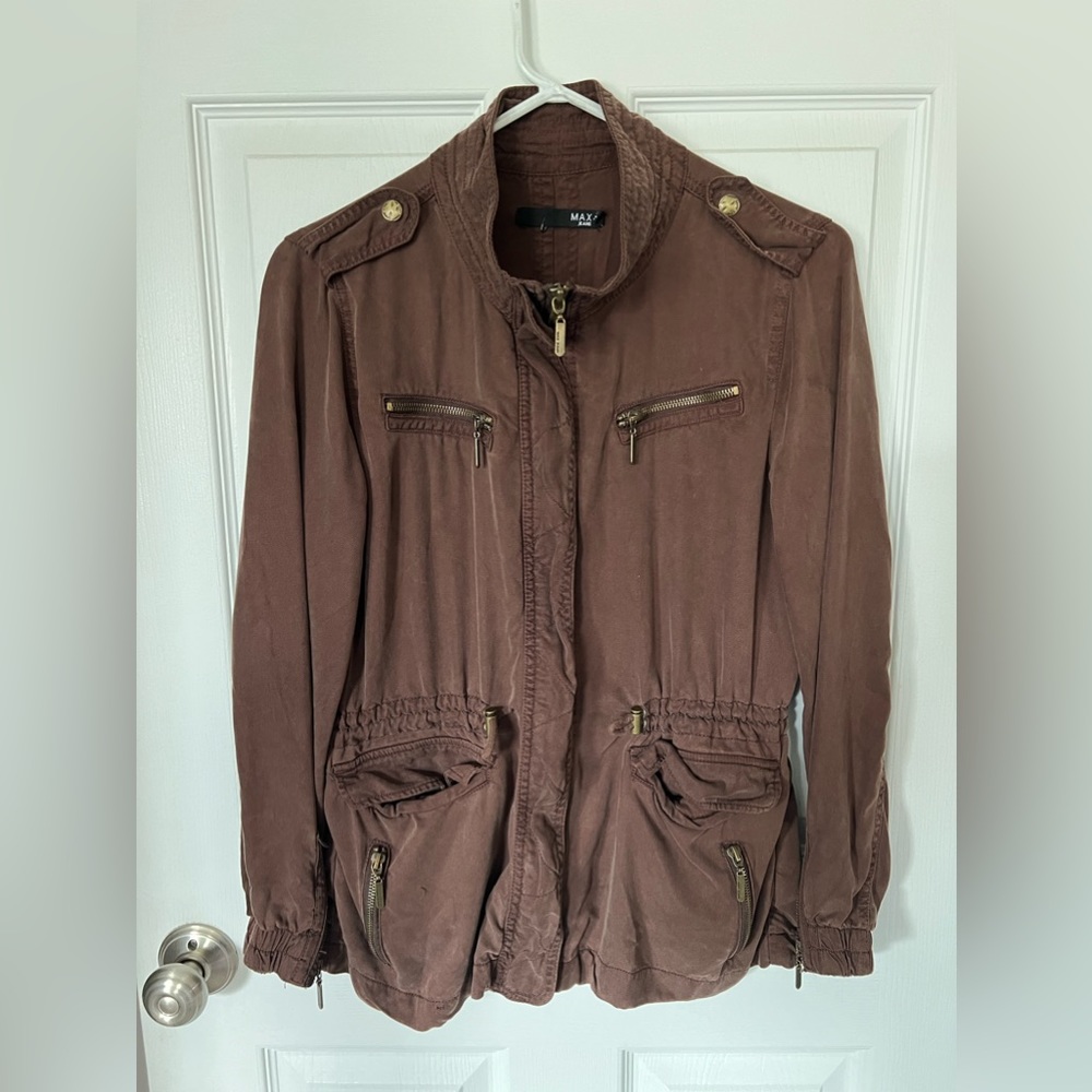 NWOT Max Jeans 100% Tencel Utility Jacket Brown sz Small